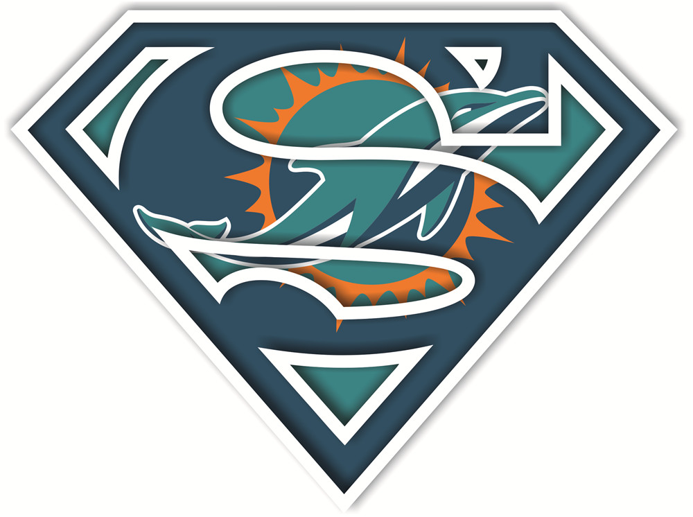 Miami Dolphins superman logos iron on heat transfer...